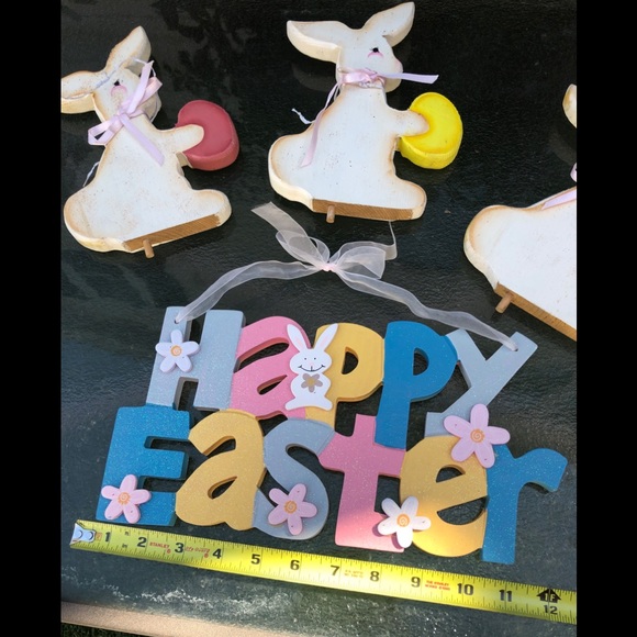🐣 Easter Wood Carved Decor - 4 pieces - Picture 2 of 4